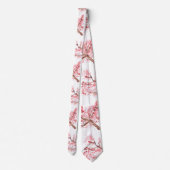 Cherry blossom Sakura Pink Floral Wedding Stropdas (Achterkant)