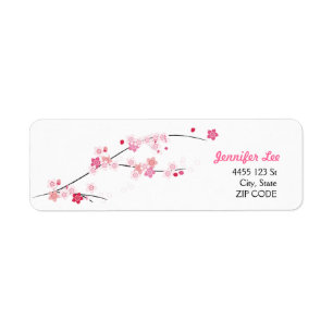 Cherry Blossom SAKURA Pink Flowers Cute Spring Etiket
