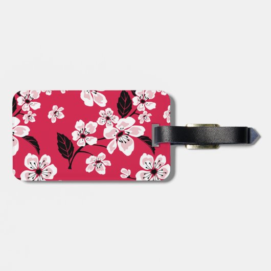 CHERRY BLOSSOM - SAKURA (RED) BAGAGELABEL (Achterkant horizontaal)