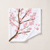  Cherry Blossom Sakura Tree Pink Flowers Bad Handdoek (Wasdoekje)