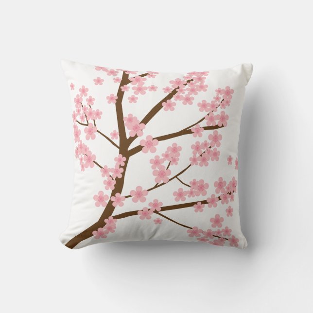 Cherry Blossom Sakura Tree Spring Cute Pink Kussen (Voorkant)