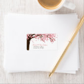 Cherry Blossom / Sakura Waterverf Trouwadres Etiket (Insitu)