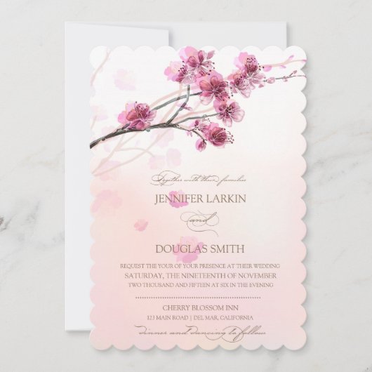 Cherry Blossom/Sakura Wedding Invitations (Devant)