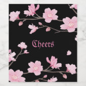 Cherry Blossom - Sakura Wine Bottle Label Wijn Etiket (Enkel label)