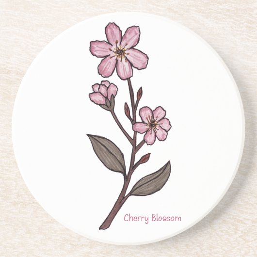 Cherry Blossom Sandstone Onderzetter (Voorkant)