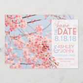 Cherry Blossom Save the Date (Voorkant / Achterkant)