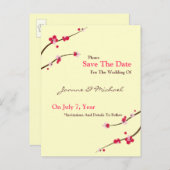 Cherry Blossom Save the Date Briefkaart (Voorkant / Achterkant)