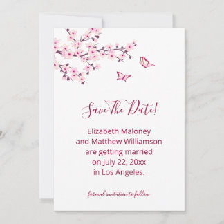 Cherry Blossom Save The Date Card