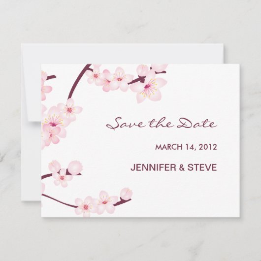 Cherry Blossom Save the Date Card (Voorkant)
