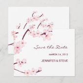 Cherry Blossom Save the Date Card (Voorkant / Achterkant)