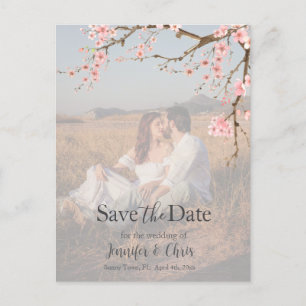 Cherry Blossom Save the Date Foto Briefkaart