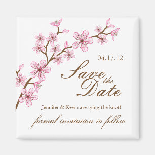 Cherry Blossom Save the Date Wedding Magnet Magneet
