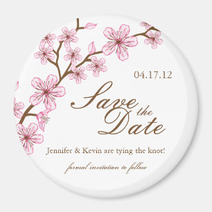 Cherry Blossom Save the Date Wedding Magnet Magneet