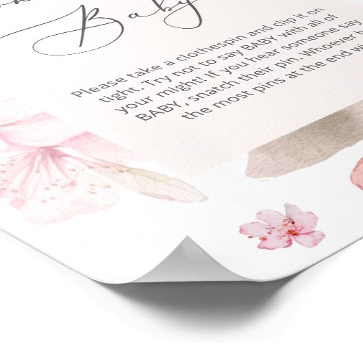 Cherry Blossom script Ne pas dire baby Poster (Coin)