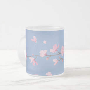Cherry Blossom - Serenity Blue Matglas Koffiemok