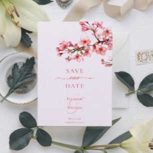 Cherry Blossom Serenity   Lente bruiloft Save The Date