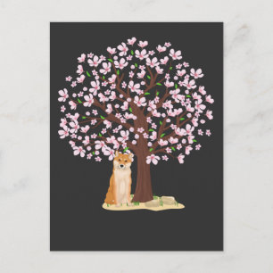 Cherry Blossom Shiba in Japanse Dog Sakura boom Briefkaart