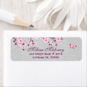 Cherry Blossom Silver Glitter Etiket (Insitu)