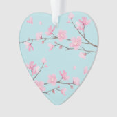 Cherry Blossom - Sky Blue - HAPPY JUBILEUM Ornament (voorkant)