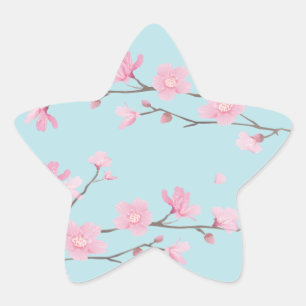 Cherry Blossom - Sky Blue Ster Sticker