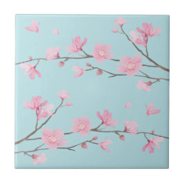 Cherry Blossom - Sky Blue Tegeltje
