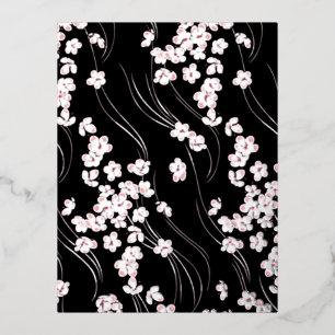 Cherry Blossom slaat de datum op Folie Feestdagen Briefkaart