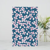 Cherry Blossom Soap Wrap Paper - Blue Background (Staand voorkant)