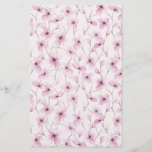 Cherry Blossom Soap Wrap Paper - Roze achtergrond (Voorkant)