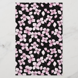 Cherry Blossom Soap Wrap Paper - Zwarte achtergron