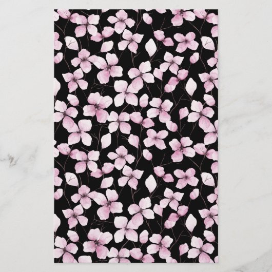 Cherry Blossom Soap Wrap Paper - Zwarte achtergron (Voorkant)