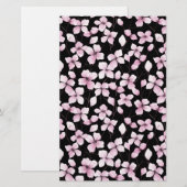 Cherry Blossom Soap Wrap Paper - Zwarte achtergron (Voorkant / Achterkant)