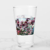 Cherry Blossom Splash Flowers Glas (Achterkant)