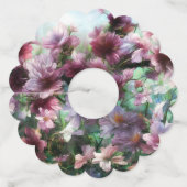 Cherry Blossom Splash Flowers Wijnglaslabel (Achterkant)