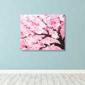 Cherry Blossom Splendor Japanse kunst Canvas Afdruk (Insitu (Houten vloer))