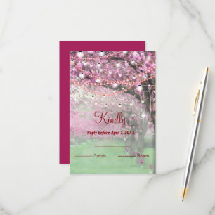 Cherry blossom spring bruiloft RSVP Kaartje