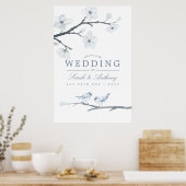Cherry Blossom Spring Weddenschap Welkom Poster (Keuken)
