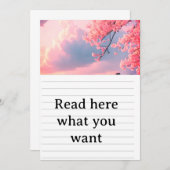 Cherry Blossom Spring Wedding Invitation - Japanes (Devant / Derrière)