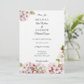 Cherry Blossom Spring Wedding Invitation Kaart (Staand voorkant)