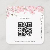 Cherry Blossom Spring Wedding QR Code RSVP Elegant Informatiekaartje (Achterkant)