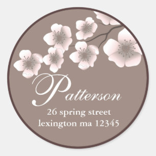 Cherry Blossom Springtime Adreslabel Ronde Sticker