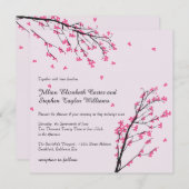 Cherry Blossom Stem - Square Wedding Uitnodiging (Voorkant / Achterkant)