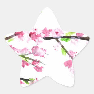Cherry blossom ster sticker