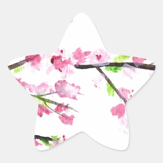 Cherry blossom ster sticker (Voorkant)
