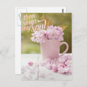 Cherry Blossom Stilllife Spring Text Briefkaart (Voorkant / Achterkant)