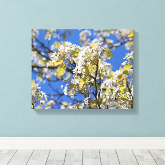 Cherry Blossom Stretted Canvas Print (Insitu (Houten vloer))