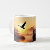 Cherry Blossom Sunset Eagle Coffee Mok (Voorkant links)