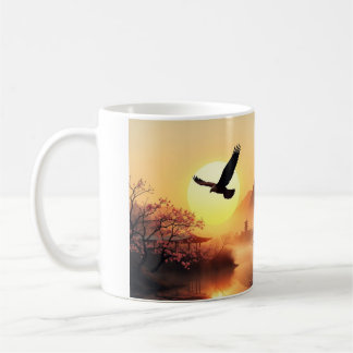 Cherry Blossom Sunset Eagle Coffee Mok