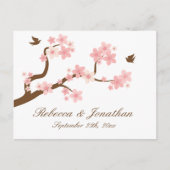 Cherry Blossom sur carte postale RSVP blanche (Devant)