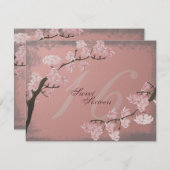 Cherry Blossom Sweet 16 Anniversaire Invitation (Devant / Derrière)