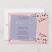 Cherry Blossom Sweet 16 Birthday Party Invitation Kaart (Achterkant)